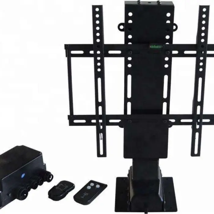 Remote-Controlled Steel and Aluminium TV Lift Stand Swivel and Motorized LCD TV Mechanism Mobile Cart Feature — image 5