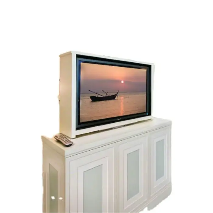 32-65 Inch TV Lift Cabinet Mechanism Motorized TV Mounts Remote Control Approved Motorized TV Lift System Aluminium TV Stand — image 4