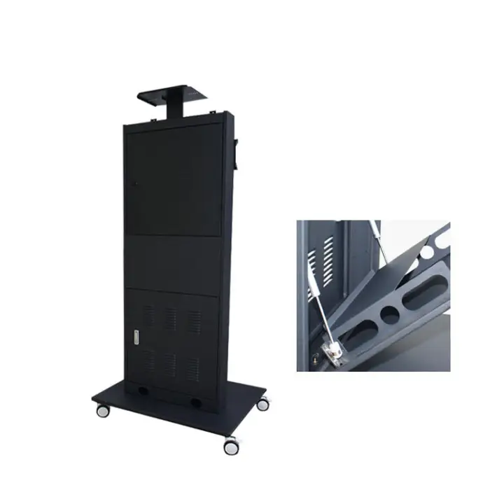 Mobile TV Bracket Floor Stands for 32-65" Screen Mobile Motorized TV Lift Floor Stands Rolling TV Carts With Wheels Shelves — image 3