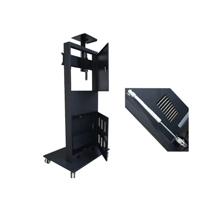 Mobile TV Bracket Floor Stands for 32-65" Screen Mobile Motorized TV Lift Floor Stands Rolling TV Carts With Wheels Shelves — image 6