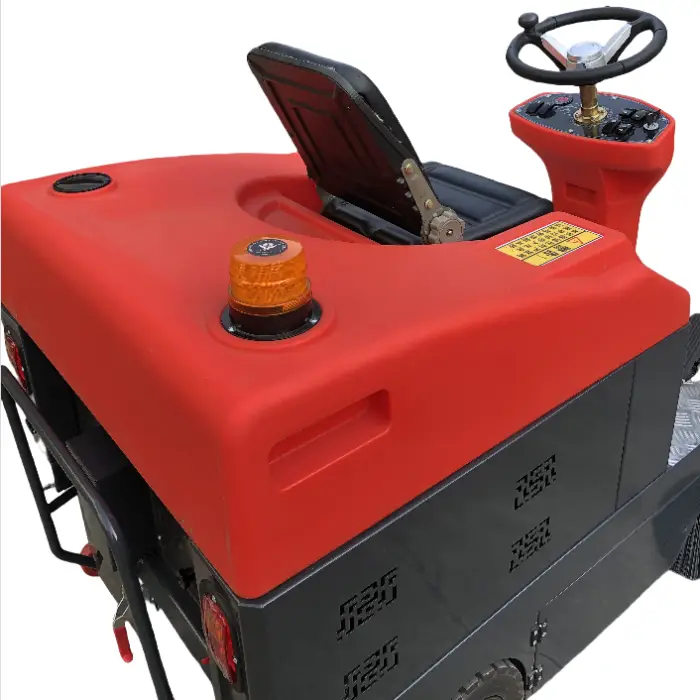 Light Blue Electric Floor Sweeper Clean Machinery Battery Powered Ride on Street Vacuum Scrubber Operated Cleaners — image 5
