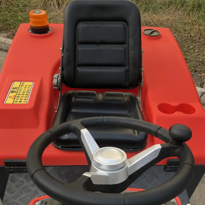Light Blue Electric Floor Sweeper Clean Machinery Battery Powered Ride on Street Vacuum Scrubber Operated Cleaners — image 7