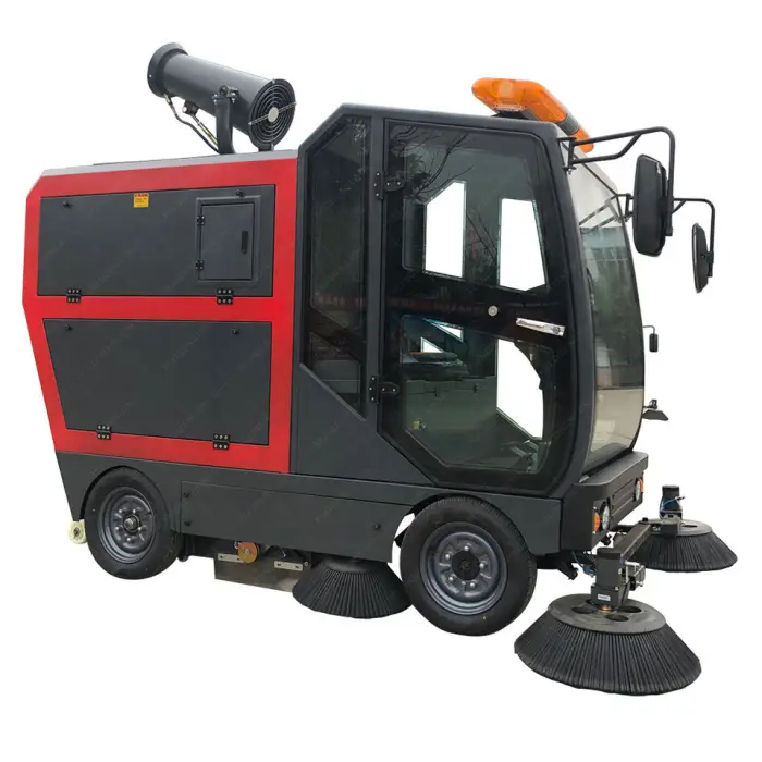 China Made Large Manually Driven Sweeper Multifunctional Electric Road Sweeper Equipped with Brush Head and High Pressure Hose — image 5