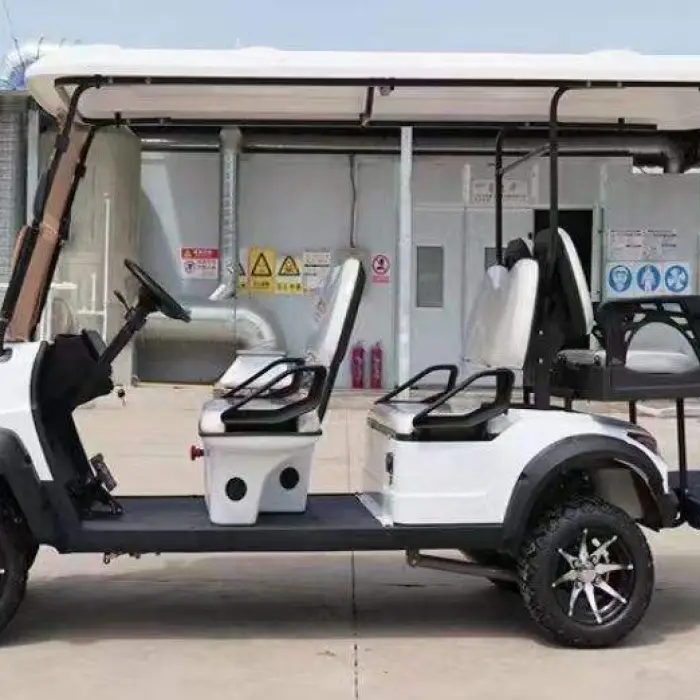 Hot Sale 4+2 Black 6 Seater Electric Golf Cart with AC Motor 70-110km Range Street Legal — image 3