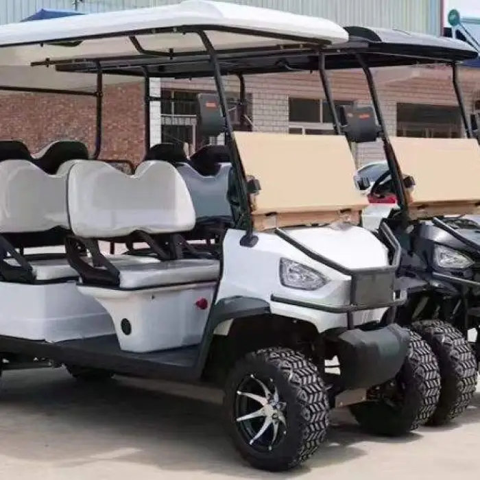Hot Sale 4+2 Black 6 Seater Electric Golf Cart with AC Motor 70-110km Range Street Legal — image 4