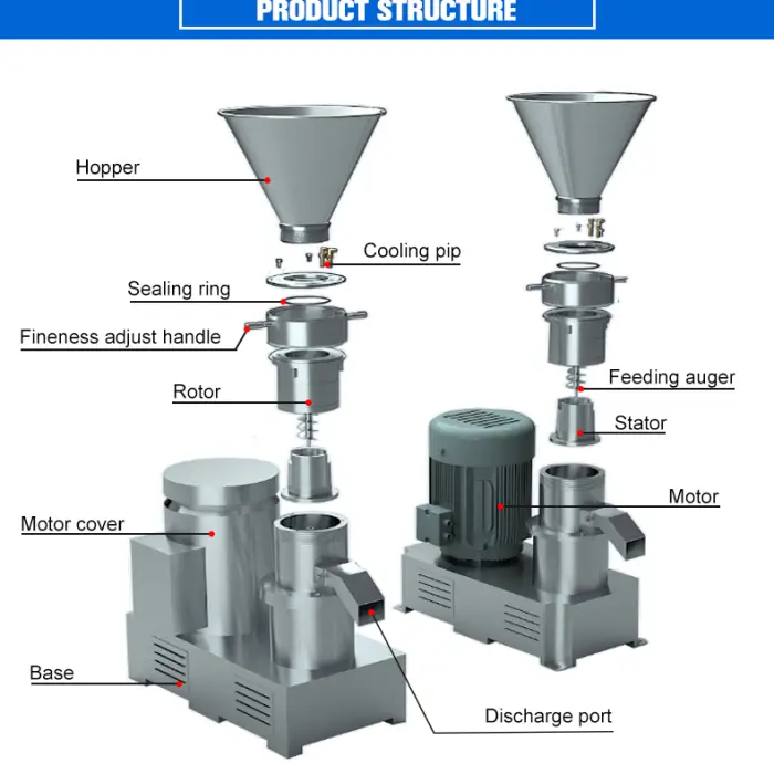 Electric Superfine Grinding Chilli Almond Hazelnut Sesame Peanut Butter Maker 50-200kg/h Tahini Colloid Mill Machine — image 4