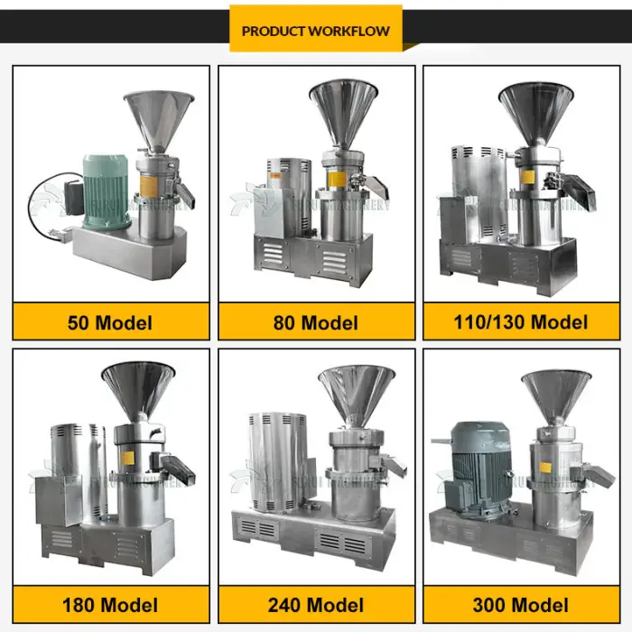 50kg/h Commercial Bone Mud Chili Sauce Hummus and Tahini Grinding Colloid Mill Peanut Butter Making Machine for Small Business — image 3