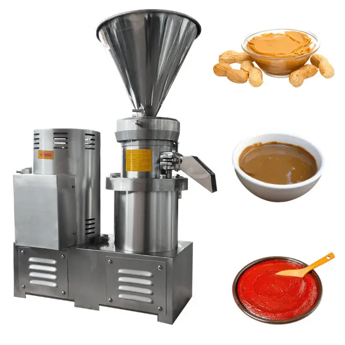 50kg/h Commercial Bone Mud Chili Sauce Hummus and Tahini Grinding Colloid Mill Peanut Butter Making Machine for Small Business — image 6
