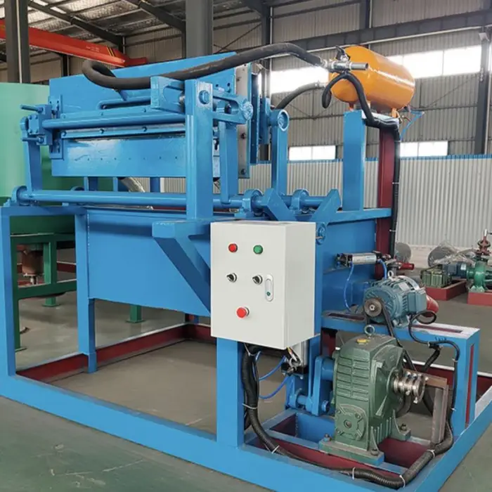 Cheap Price 1000 Trays/Hour Mini Rotary PLC Controlled Waste Paper Pulp Molding Egg Tray Making Machine Gearbox Motor — image 7