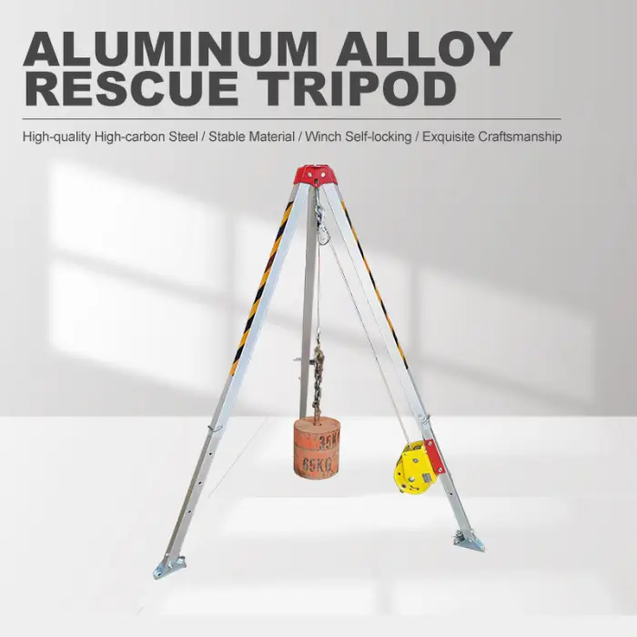 1800lbs Aluminum Alloy Rescue Tripod 200kg Capacity for Sewer Maintenance & Pipeline Dredging with 30m Safety Winch — image 7