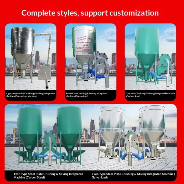 Vertical Pig and Chicken Feed Crushing and Mixing Machine, Dust-Free, Self-Priming, 380V/220V, Livestock Equipment, Corn Crusher — image 4