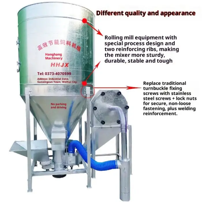 Vertical Pig and Chicken Feed Crushing and Mixing Machine, Dust-Free, Self-Priming, 380V/220V, Livestock Equipment, Corn Crusher — image 6