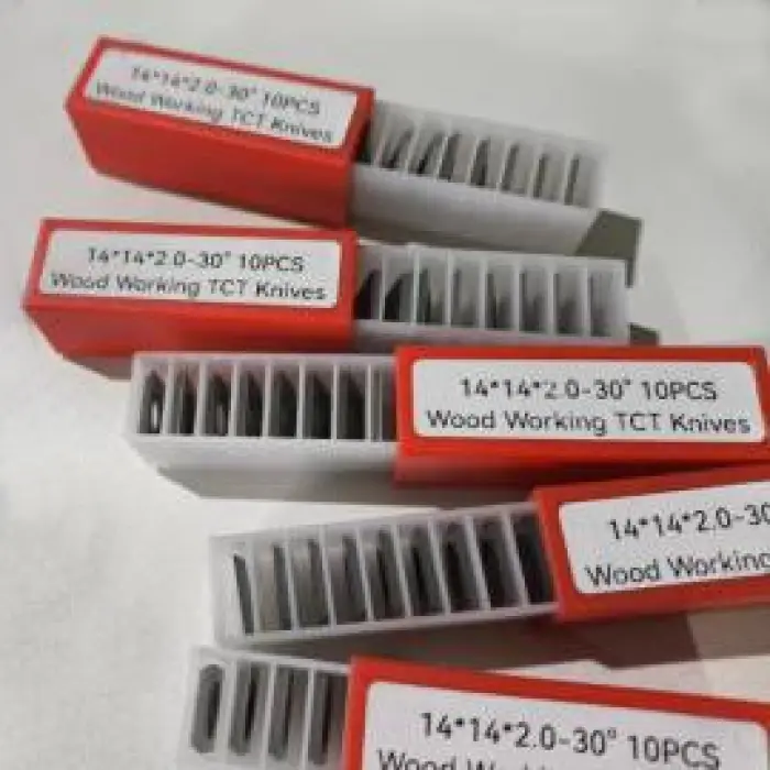 14x14x2.0mm 30-Degree Woodworking Cemented Carbide Polished Reversible Knives Replacement for Spiral Cutter — image 3
