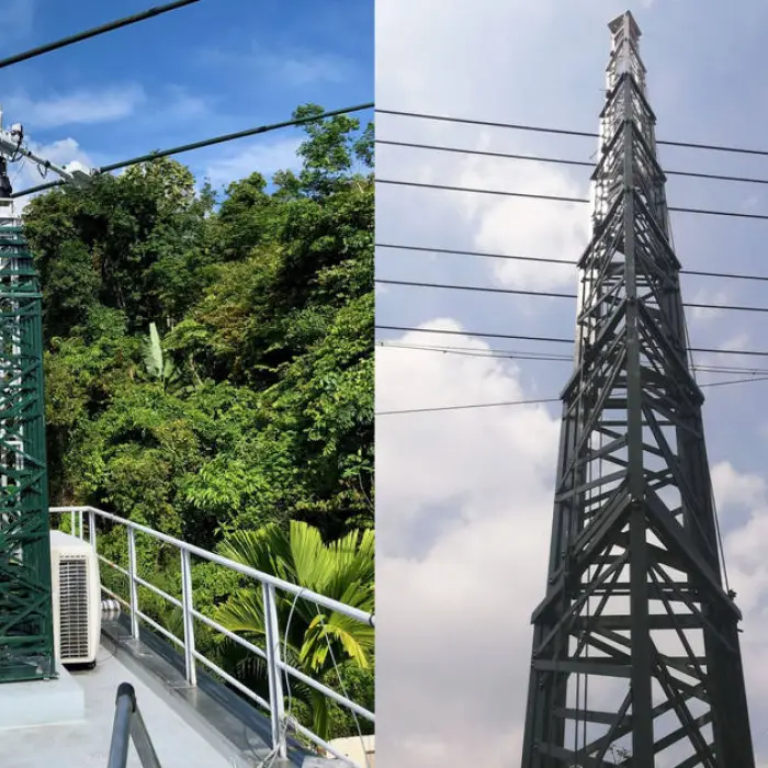 18m Rooftop or Ground Mount Guyed Lattice Mast Telescopic Tower for UHF, VHF, HF Cell and WiFi Extensions and Starlink — image 3