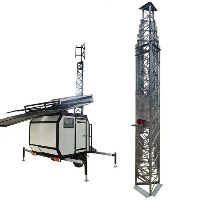 18m Rooftop or Ground Mount Guyed Lattice Mast Telescopic Tower for UHF, VHF, HF Cell and WiFi Extensions and Starlink — image 4