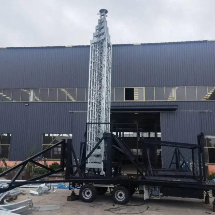 18m Rooftop or Ground Mount Guyed Lattice Mast Telescopic Tower for UHF, VHF, HF Cell and WiFi Extensions and Starlink — image 7