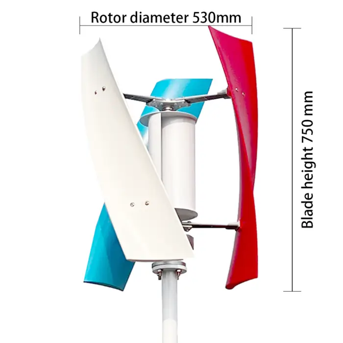 China Factory 1000w 1KW 24V 48V Vertical Axis Wind Power Turbine Generator for Home Farm Low Noise 1kvaCoreless Low RPM Windmill — image 5