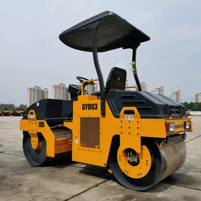 3 Ton Double Drum Road Roller with Front Drum Hydraulic Vibration Mini Asphalt Compactor for Sale — image 3