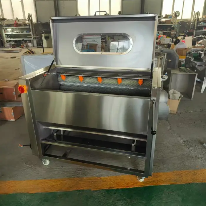 Industrial Brush Type Potato Peeler Machine Automatic Electric Washer Peeler for Sweet Potato Taro Carrot Ginger Beets Scallop — image 7