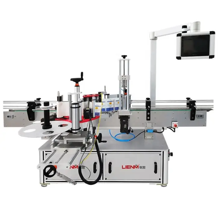 LIENM High Precision Dual Side Round Bottle Labeling Machinery Cosmetic Applicator Printer Bottle Labeling Machine — image 6