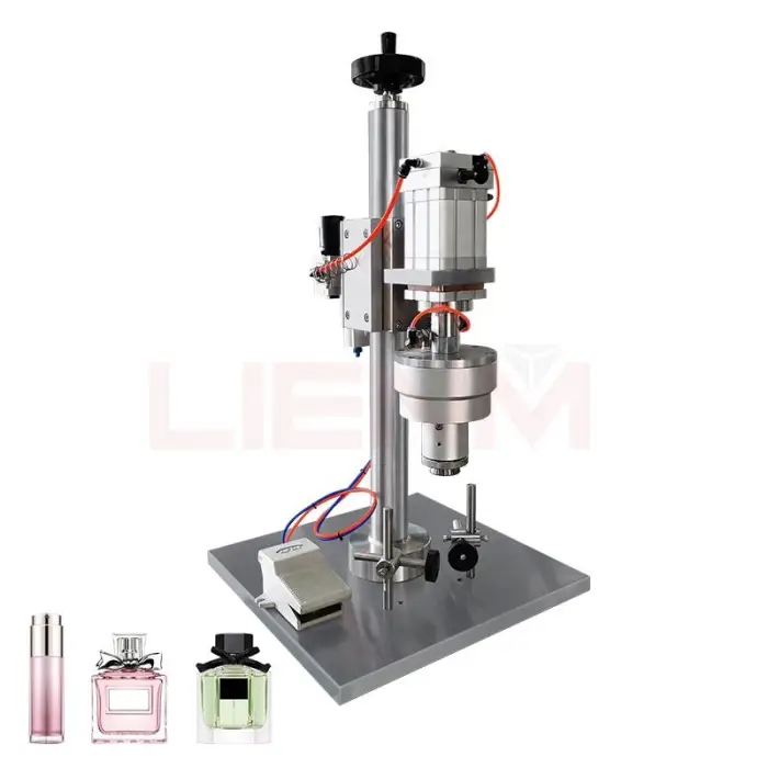 Professional China Manufacturer Perfume Bottle Pneumatic Perfume Crimping Machine Pocket Perfume Capping Sealing Machine — image 3