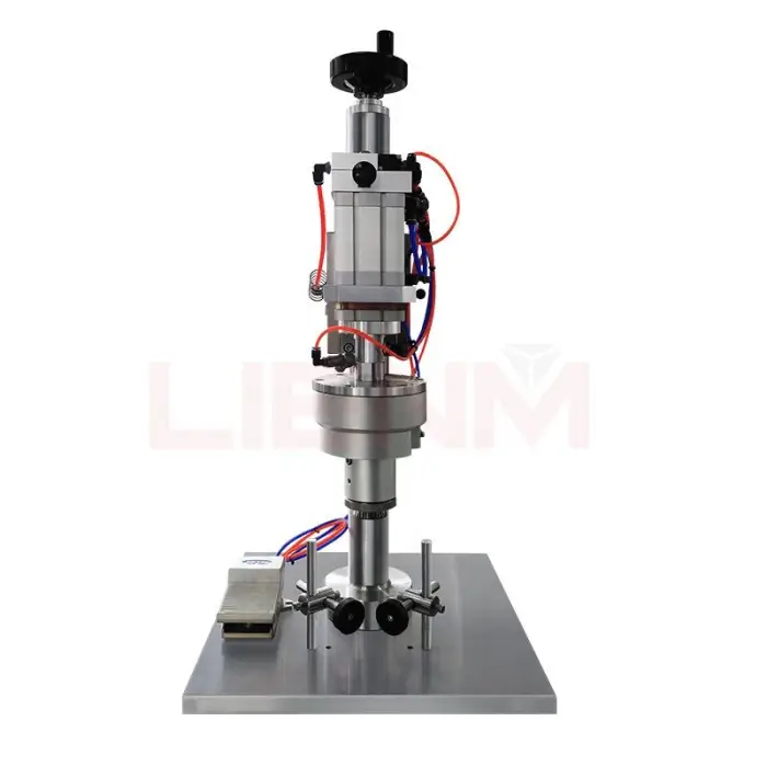 Professional China Manufacturer Perfume Bottle Pneumatic Perfume Crimping Machine Pocket Perfume Capping Sealing Machine — image 4
