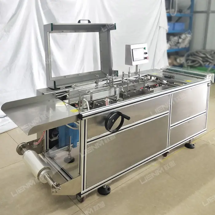 LIENM Semi-auto 3D Cellophane Overwrapping Machine Diamond Folding Box Film Wrapping Equipment for Cosmetics — image 3