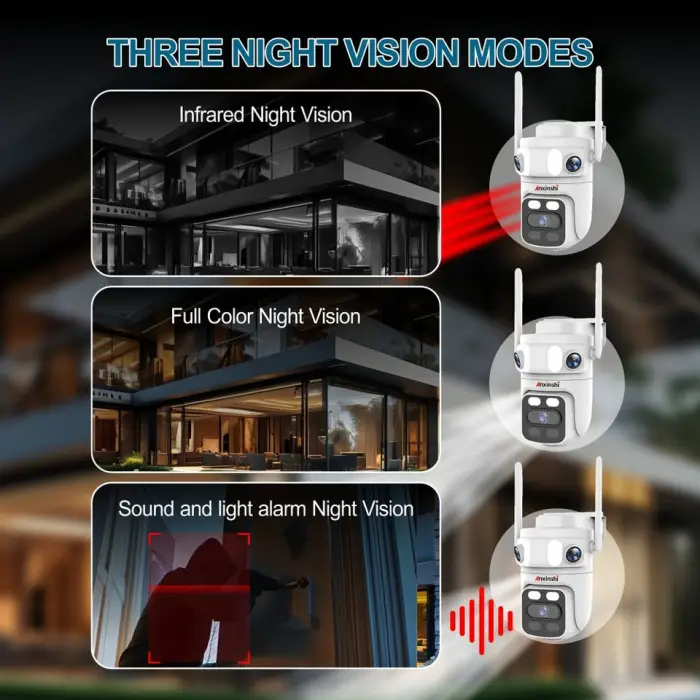 12MP 10 Cameras Big Tablet 3-Lens New Design Pan Tilt Wifi Camera Local Record View No Internet Ptz Wireless Cctv Camera System — image 7