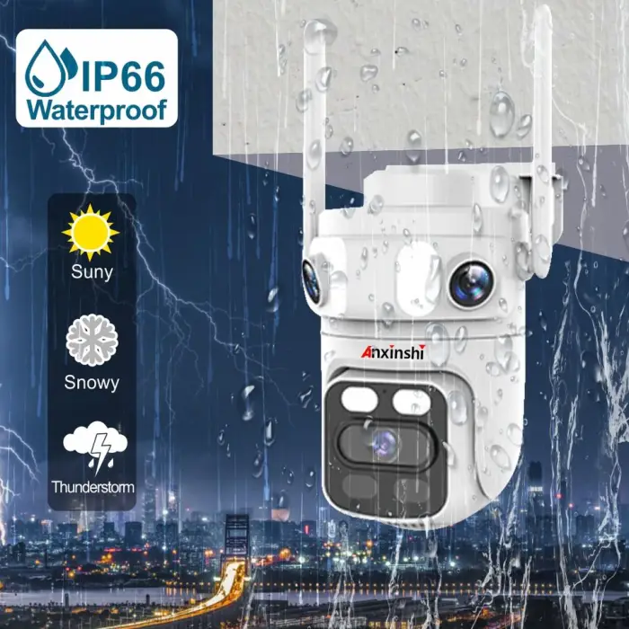 4CH Solar Security Camera System Wireless Wifi NVR Monitor 12.5inch Three Lens CCTV Camera System Network Phone Connection — image 3