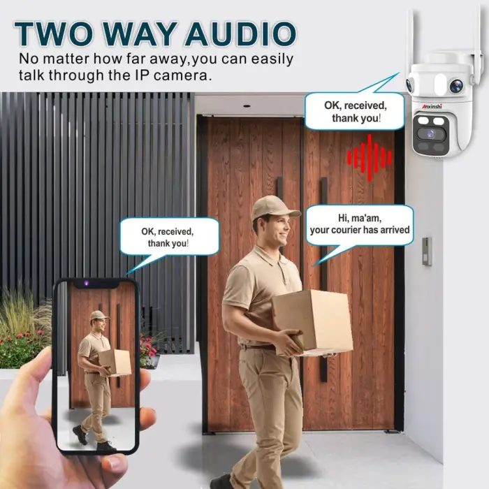 4CH Solar Security Camera System Wireless Wifi NVR Monitor 12.5inch Three Lens CCTV Camera System Network Phone Connection — image 7