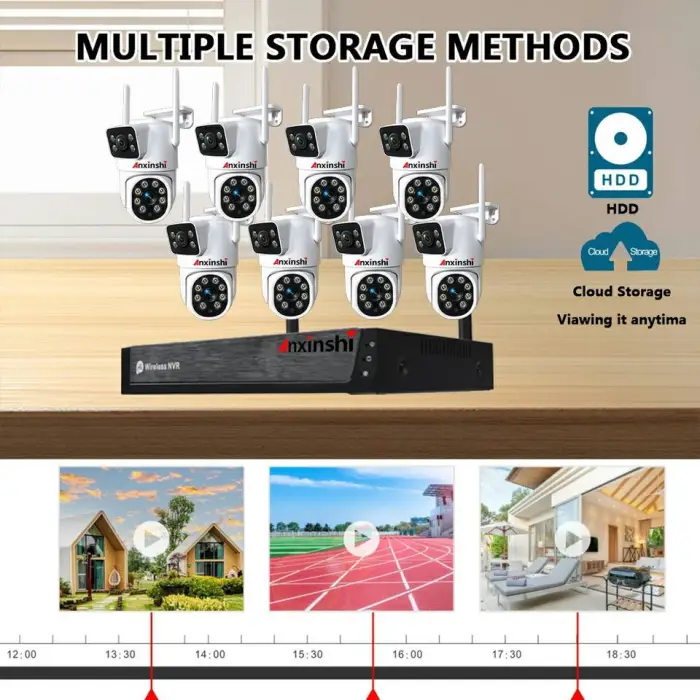 Dual Lens 8 Camera System with 16CH NVR Color Night Vision Outdoor Wireless WiFi PTZ Security CCTV Camera 10X Zoom — image 6