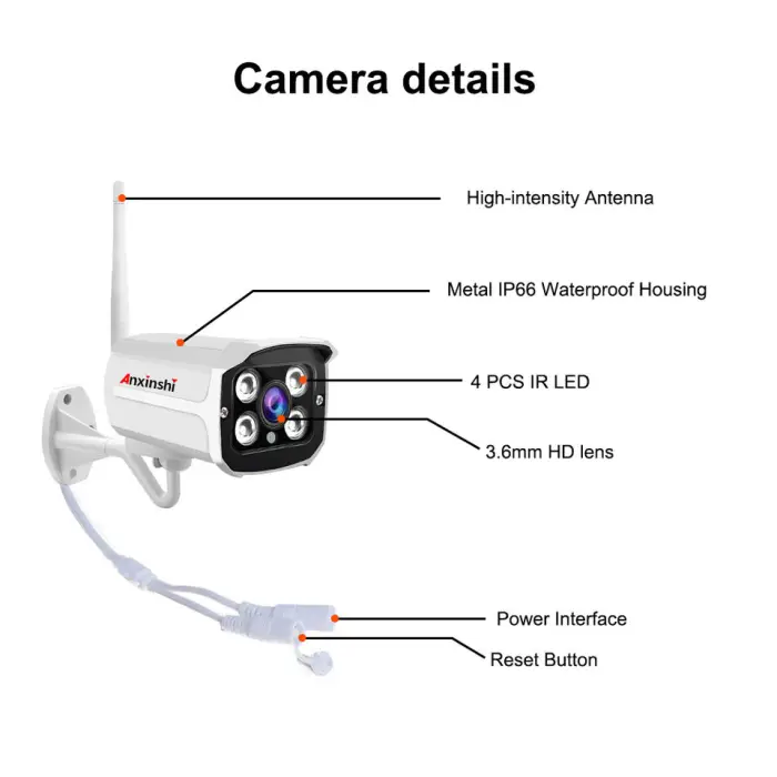 Tuya Anxinshi 8pcs HD 2.0MP Mini Bullet IP Camera IP66 Waterproof Motion Detect 8CH Wifi Wireless NVR Camera Kit — image 4
