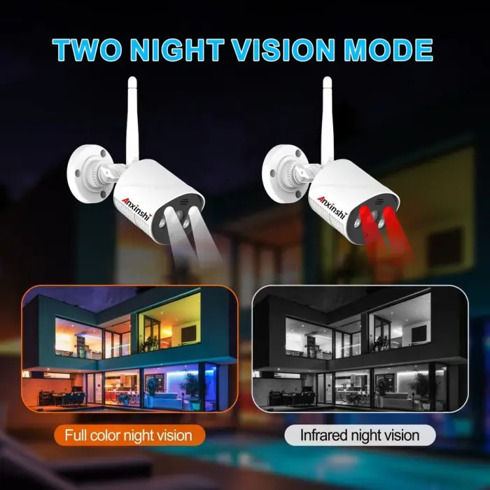 Anxinshi Wireless Camera 3MP WiFi NVR Xmeye App Human Tracking 4 Channels NVR Network Camera Kits — image 4