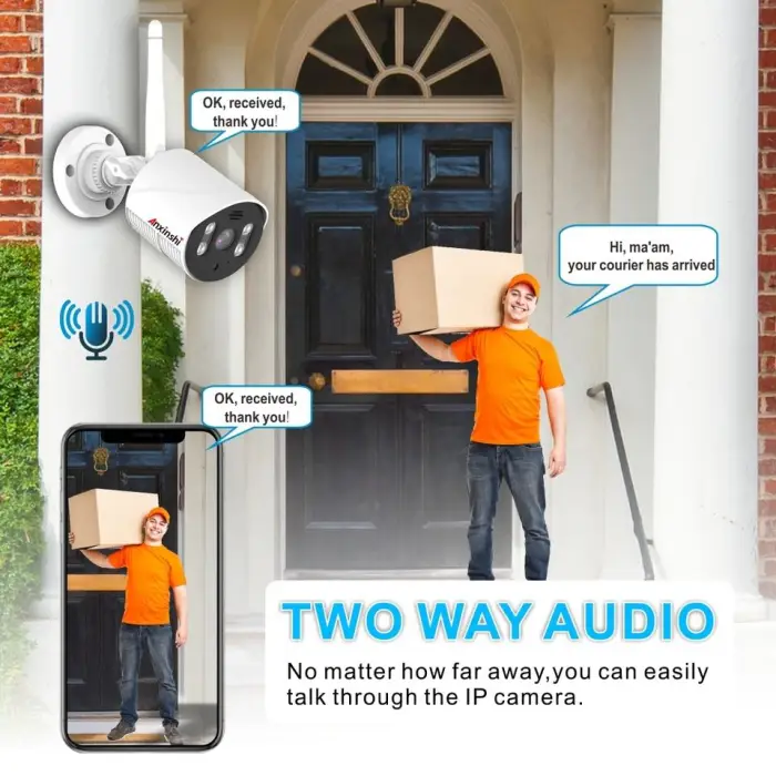 Anxinshi Wireless Camera 3MP WiFi NVR Xmeye App Human Tracking 4 Channels NVR Network Camera Kits — image 6