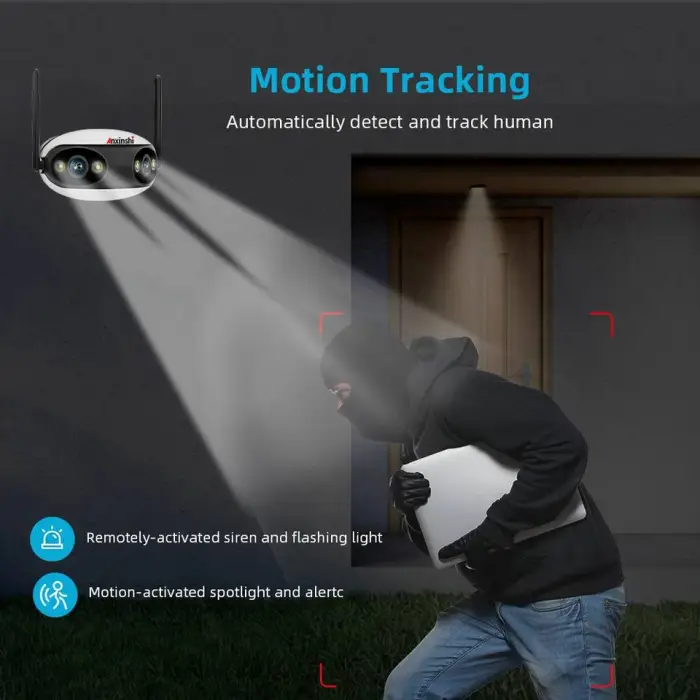 8CH Wireless Security Camera System with Touch Screen Wifi Dual Lens Camera for Outdoor and Indoor Full Color Night Vision P2P — image 4