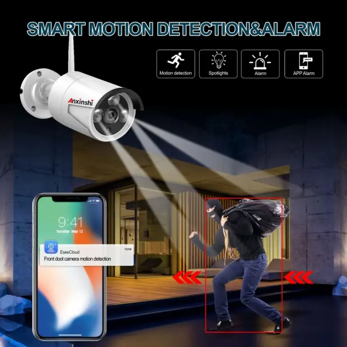 Full-color Night Vision Wifi6 Human Figure Detection Two-way Dialogue Waterproof Wireless 16ch 3mp Bullet Camera Wireless Nvrkit — image 6