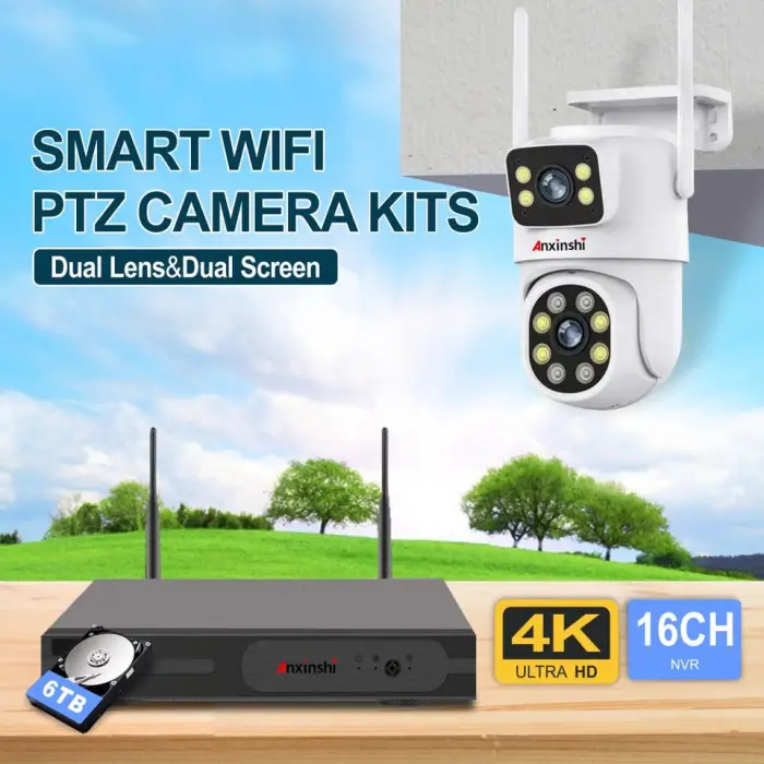 16ch 4k Wireless Nvrwifi Connection Ptz Dual-lens Smart Human Shape Detection Waterproof Mobile Phone Remote Viewing — image 3