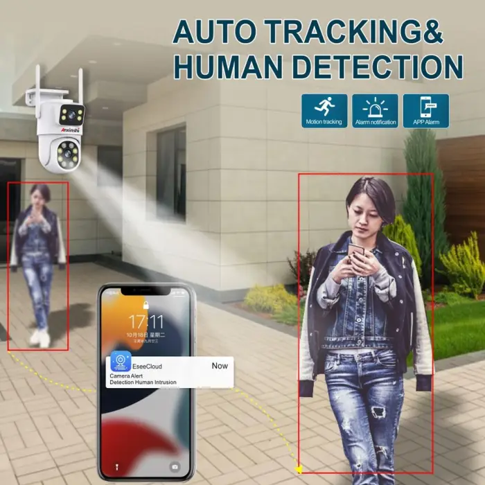 16CH Dual Lens Wireless PTZ Camera with 16CH Wireless Camera Kits Support Remote View Human Detection Home Security System — image 5