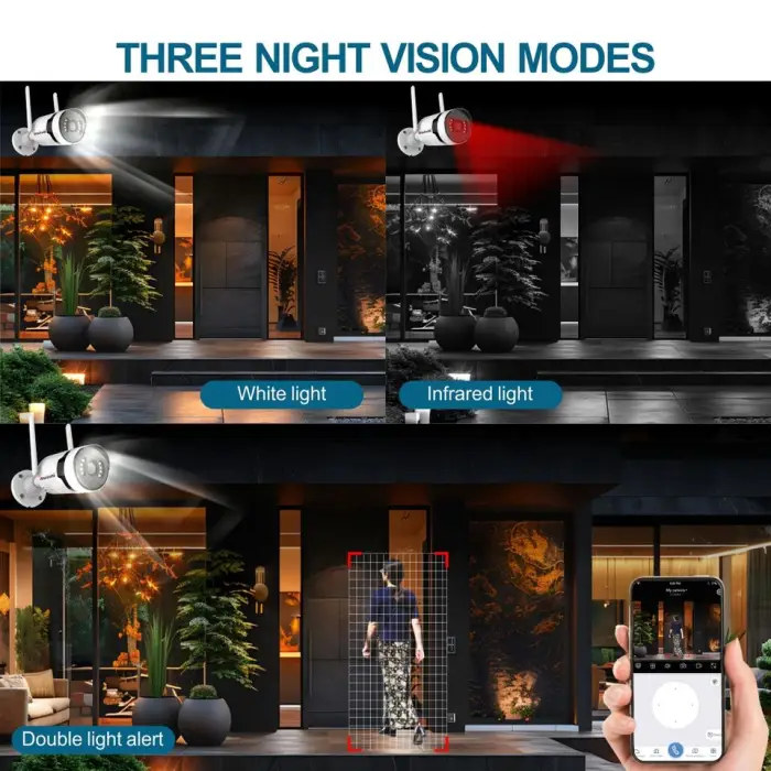 16Channels Two Way Audio Monitoring System 7/24 Full Color Recording Wireless Connection Smart Wifi Security Camera Kit — image 7