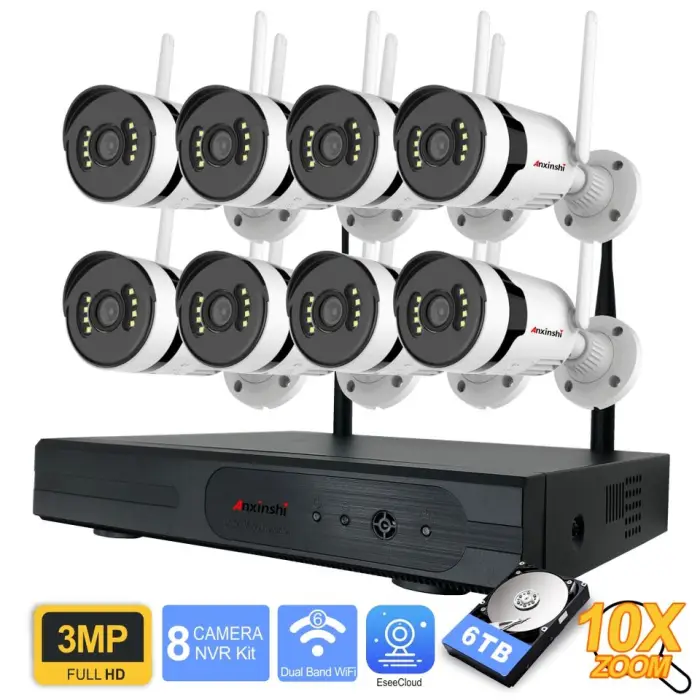 8ch 3mp Wireless Camera Nvr Kit Wifi Connection 10xzoom Smart Security Wireless Camera Kit Waterproof Night Vision — image 2