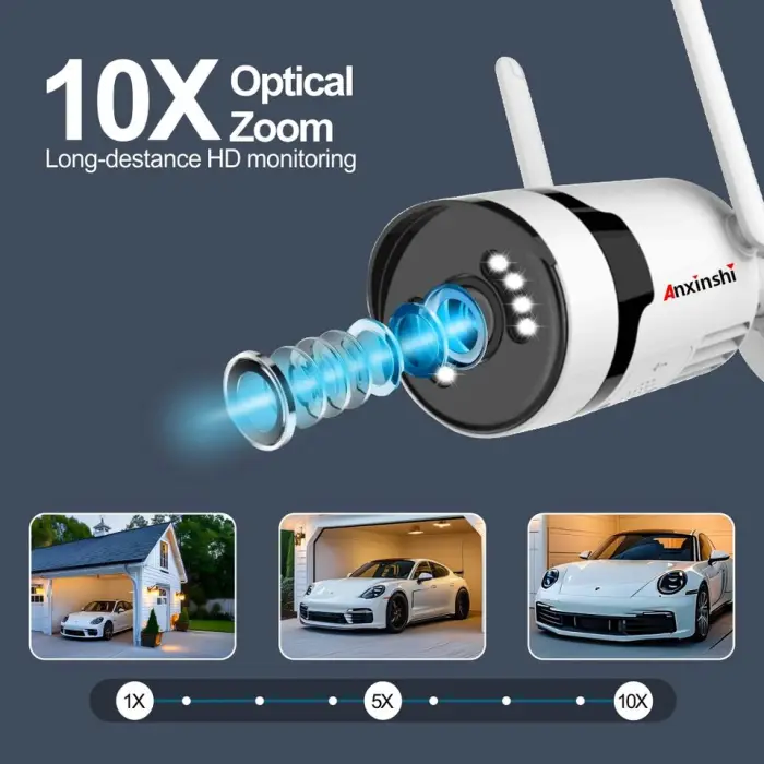 3mp 4ch Wireless Camera Wireless Nvr Smart Wifi Dual Lens with 10X Zoom 4MM-8MM Ai WIFI Camera Kits — image 7