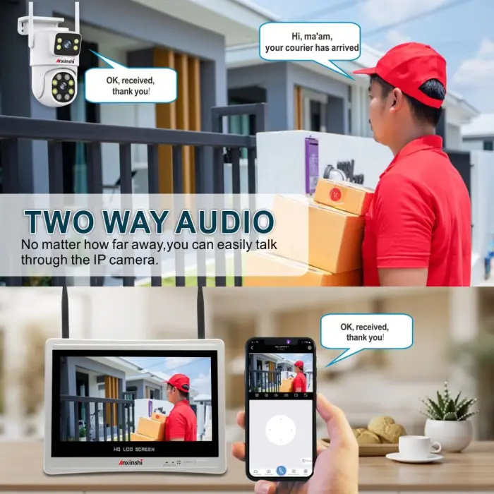16Channels Wireless Security Camera System with 12.5icn Screen 4MP Dual Lens Smart Wifi Security Camera Pan Tilt Rotation — image 6