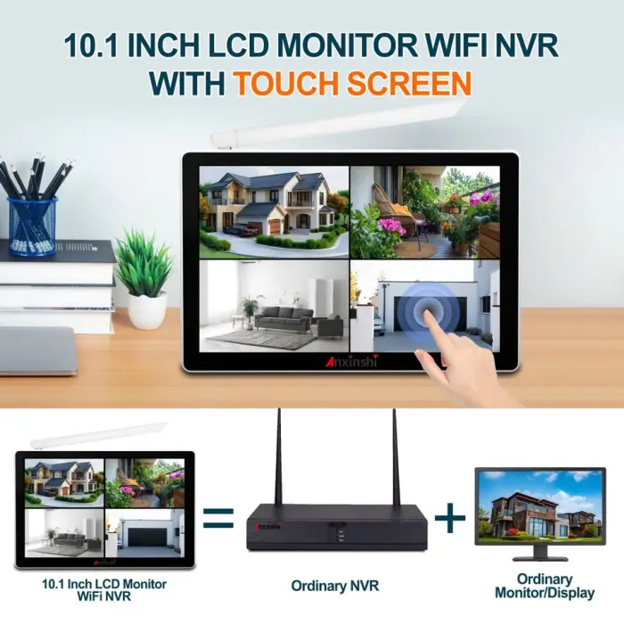 5mp 4ch Ptz Wireless Camera Kit 10.1 Inch Touch Screen Record with 4 Pan Tilt Camera Kits — image 5