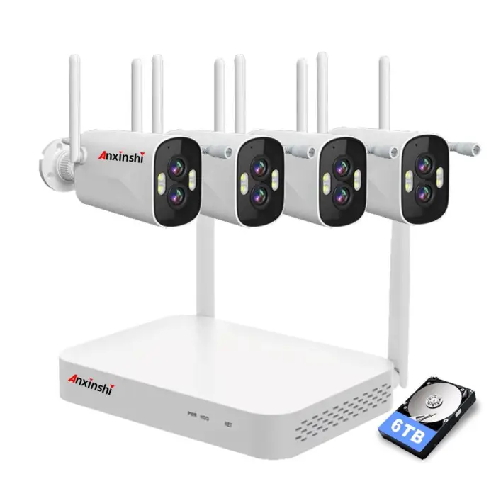 Anxinshi Eseecloud 6MP Smart WiFi Dual Lens Security Camera Kit 10X Zoom 4MM-8MM Ai Two-Way Audio Night Vision HDD — image 3