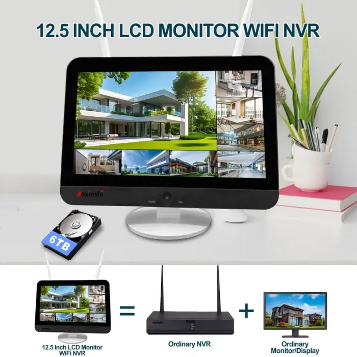6MP 2CH HD Wireless Dual Lens CMOS Bullet Camera Night Vision H.265 Cloud Storage Supports Two-way Dialogue 10XZoom Waterproof — image 4