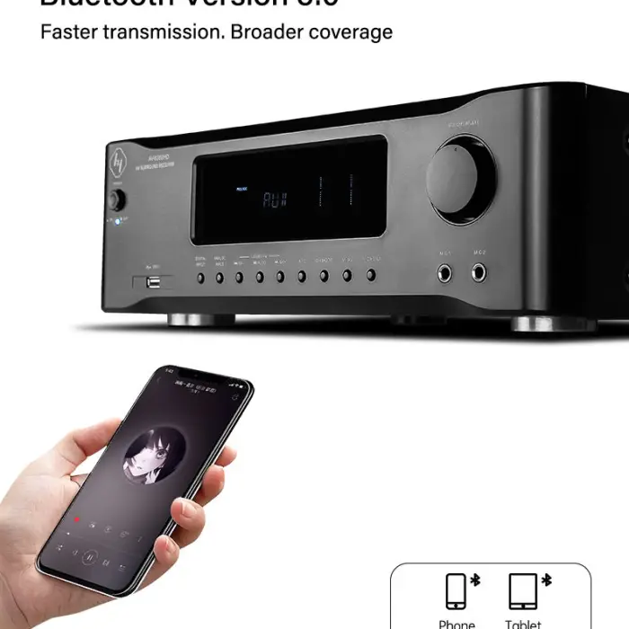 AV Receiver Home 5.1 Amplifier 360W AM/FM 5.1 Channel Power Amplifier With HD ARC Active/passive Subwoofer Output — image 5