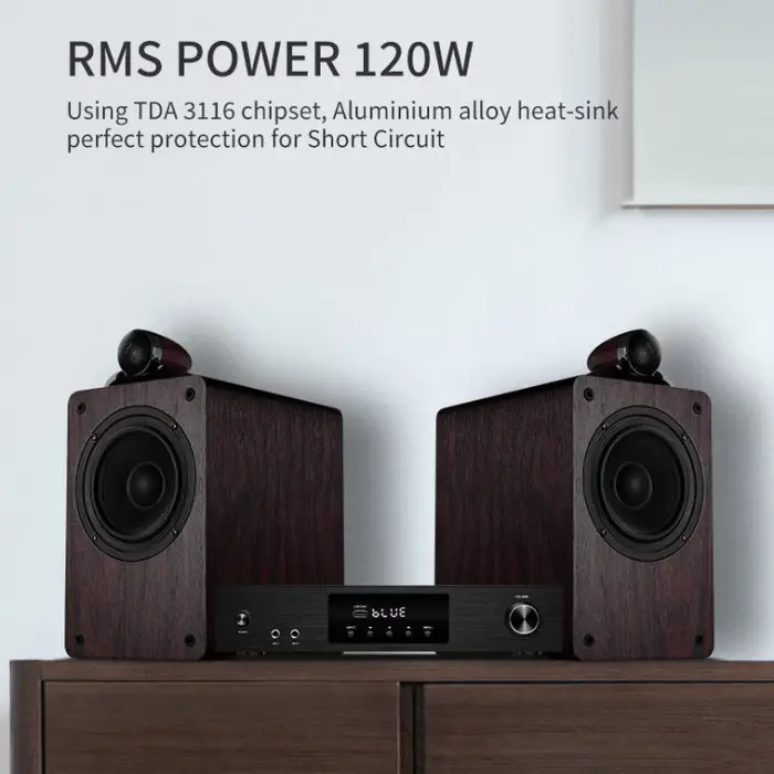 New 120W ERP Dual Core TDA3116 Home Amplifier 60W*2 BT Compatible 5.3 Power Audio 2.0 Channel Subwoofer Amplifier — image 7