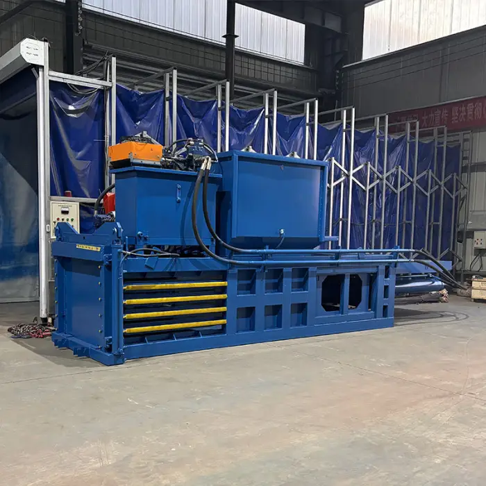 Hydraulic Cotton Waste Paper Cardboard Bag Baler Big Carton Baling Press Machine Box Use Horizontal Baler Machine — image 7
