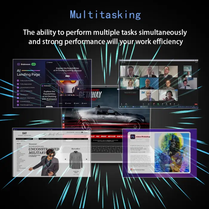 New 16" Ultra-Thin Intel I7 Gaming Laptop 16GB RAM M.2 SSD Backlit Keyboard Fingerprint Recognition 1920x1200 60Hz USB-A/USB-C — image 5