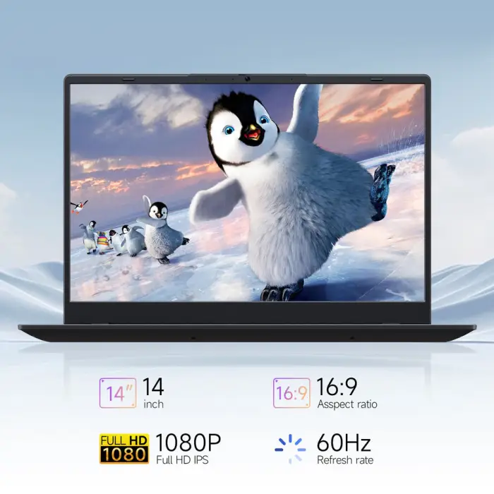 New 14" Mini Pocket Laptop 32GB DDR4/16GB RAM 2TB SSD Intel N95 Windows 11 IPS Panel English China Plug — image 4